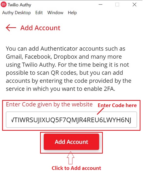 past in authy