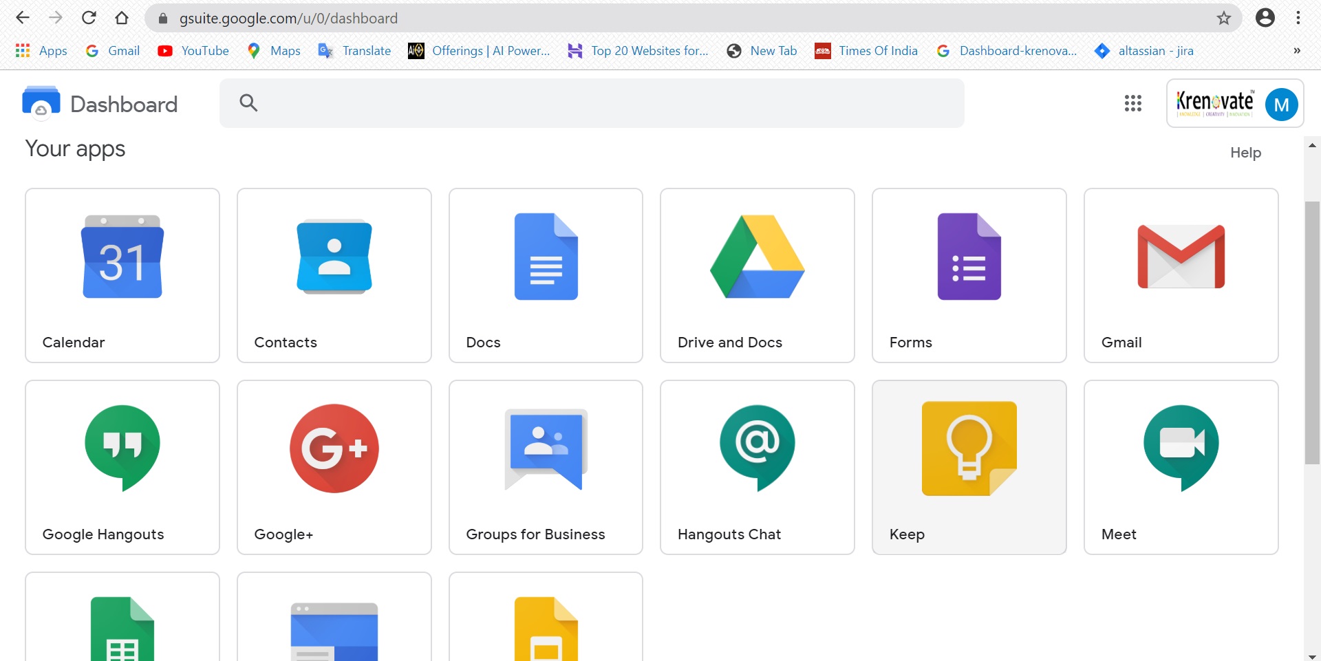 GSuite Dashboard